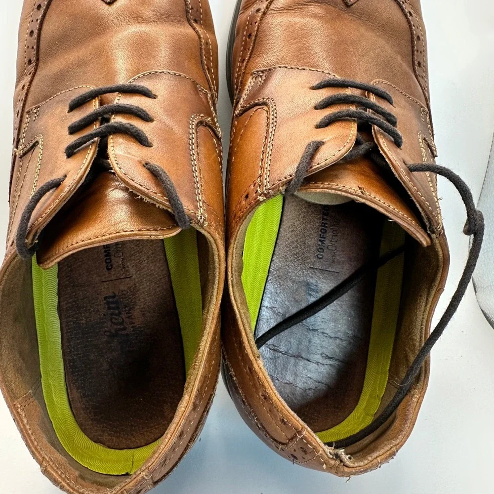 Florsheim‎ Wingtip Oxford Mens 11 Tan Leather Brogue Comfortech Dress Shoes